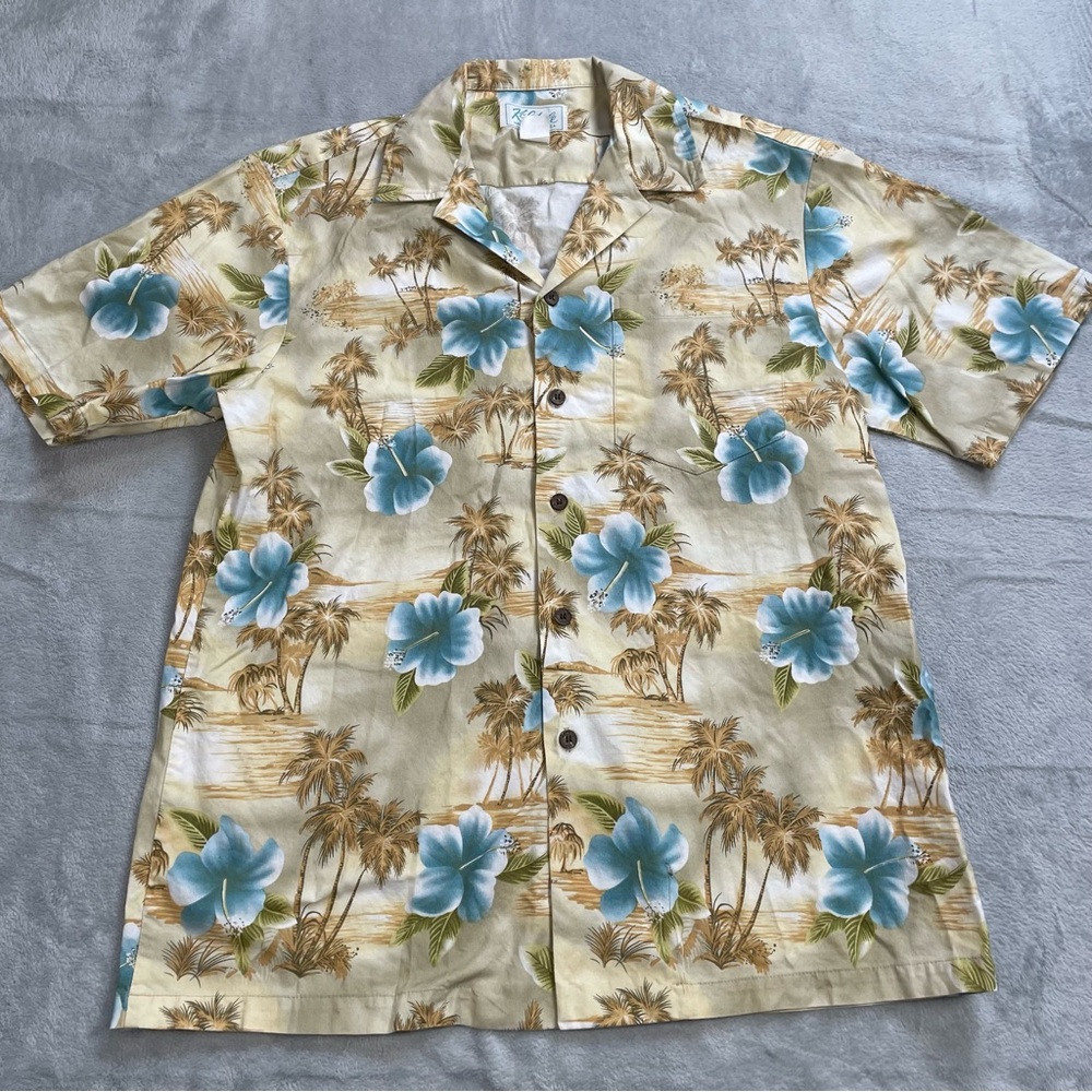 Kolekole Shirt Medium Men’s Kole‎ Kole Hawaiian Tropical Floral Palm Vintage USA